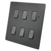 Flat Grid Matt Black Grid Plates - 6