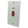 45 Amp Double Pole Switch - Vertical Plate : White Trim