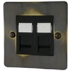 2 Gang Telephone Master Socket - Black Trim