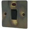 20 Amp Double Pole Switch with Neon - Black Trim