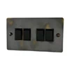 4 Gang 2 Way 10 Amp Switches - Black