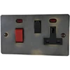 45 Amp Double Pole Switch with 13 Amp Socket - Black Trim