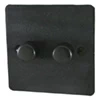 2 Gang 2 Way Push Switches - Black Controls