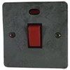 45 Amp Double Pole Switch with Neon - Single Plate - Black Trim