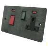 45 Amp Double Pole Switch with 13 Amp Socket - Black Trim