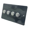 4 Gang 100W 2 Way LED (Trailing Edge) Dimmer (Min Load 1W, Max Load 100W) - Steel Controls