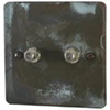 2 Gang Satellite Socket - Black Trim