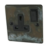 Flat Vintage Weathered Copper Switched Plug Socket - 1