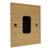 1 Gang Telephone Master Socket : Black Trim Flat Wood Oak / Polished Brass Telephone Master Socket