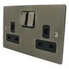 Double 13 Amp Socket - Black Trim