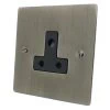 3 Round Pin 5 Amp Socket - Black Trim