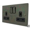 Double 13 Amp Socket - Black Trim