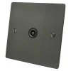 Single Isolated TV | Coaxial Socket - Black Trim