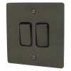 2 Gang 2 Way 10 Amp Switches - Black Trim