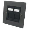 2 Gang RJ45 Cat5e Socket - Cat5 and Cat6 available on request - Black Trim