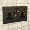 Flatplate Supreme Bronze Plug Socket with USB Charging - 1