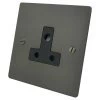 3 Round Pin 2 Amp Socket - Black Trim