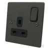 Single 13 Amp Socket - Black Trim