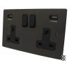 Double 13 Amp Socket with 2 USB A Charging Ports