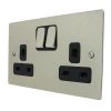 Double 13 Amp Socket - Black Trim