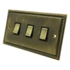 3 Gang 2 Way Light Switch - Double Plate - Triple light switch will work on one way or two way circuits