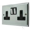 Double 13 Amp Socket - Black Trim