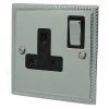 Single 13 Amp Socket - Black Trim