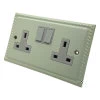 2 Gang - Double socket with on | off switches : Black Trim