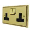 Double 13 Amp Socket - Black Trim