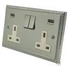 Double Socket with 2 USB chargers - 1 USB for Tablet | Phone Charging and 1 Phone Charging Socket - White Trim 