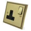 Single 13 Amp Socket - Black Trim