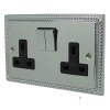 2 Gang 13 Amp Light Switches: Black Insert