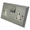 2 Gang 13 Amp Light Switches: White Insert