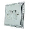 2 Gang 20 Amp 2 Way Light Switches: White Insert