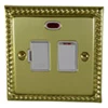 With Neon - Fused outlet with on | off switch and indicator light : Metal Rockers | White Trim
