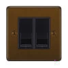 2 Gang Master Telephone Socket: Black Insert