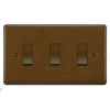 3 Gang 20 Amp 2 Way Light Switches: Black Insert