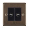 2 Gang Non-Isolated Coaxial T.V. Socket