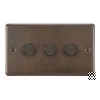 3 Gang 100W 2 Way LED (Trailing Edge) Dimmer (Min Load 1W, Max Load 100W)