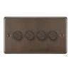 4 Gang 100W 2 Way LED (Trailing Edge) Dimmer (Min Load 1W, Max Load 100W)