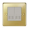 2 Gang Master Telephone Socket: White Insert