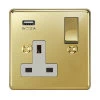 Single Socket with USB charger - White Trim