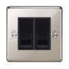 2 Gang Master Telephone Socket : Black Trim