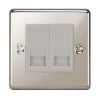 2 Gang Master Telephone Socket : White Trim