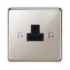 1 Gang 2 Amp Round Pin Socket : Black Trim