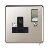 1 Gang 13 Amp Plug Socket : Black Trim