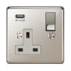 Single Socket with USB charger - White Trim