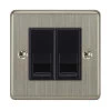 2 Gang Master Telephone Socket : Black Trim