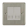 2 Gang Master Telephone Socket : White Trim