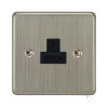 1 Gang 2 Amp Round Pin Socket : Black Trim